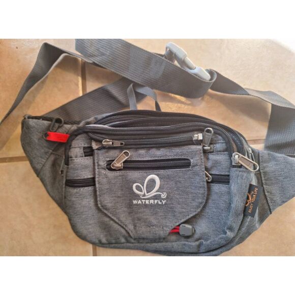 NIB- WATERFLY Hiking Waist Bag Fanny Pack hiking Bum Bag Overstock Europe Gray - Picture 8 of 9
